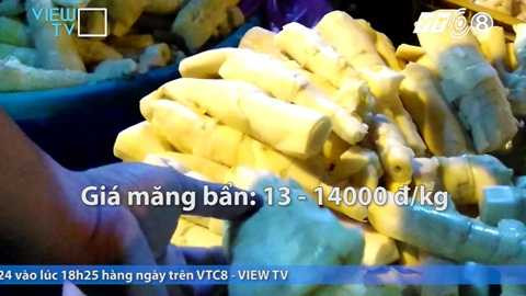 Măng sau đó được cho người tiêu dùng với giá khoảng 13 - 14 ngàn đồng/kg Măng sau đó được cho người tiêu dùng với giá khoảng 13 - 14 ngàn đồng/kg