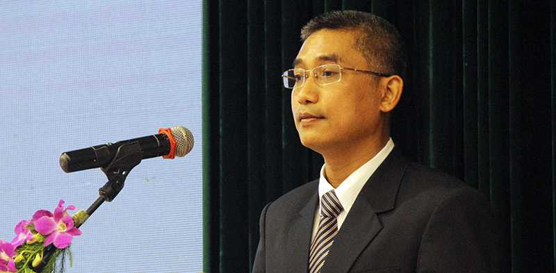 GS. TS Nguyễn Văn Hiếu phát biểu sau khi nhận Giải thưởng Tạ Quang Bửu 2016