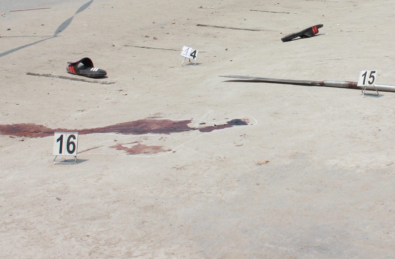 Hiện trường vụ thanh toán nhau bằng súng của giang hồ Quảng Nam xảy ra ngày 5/4.