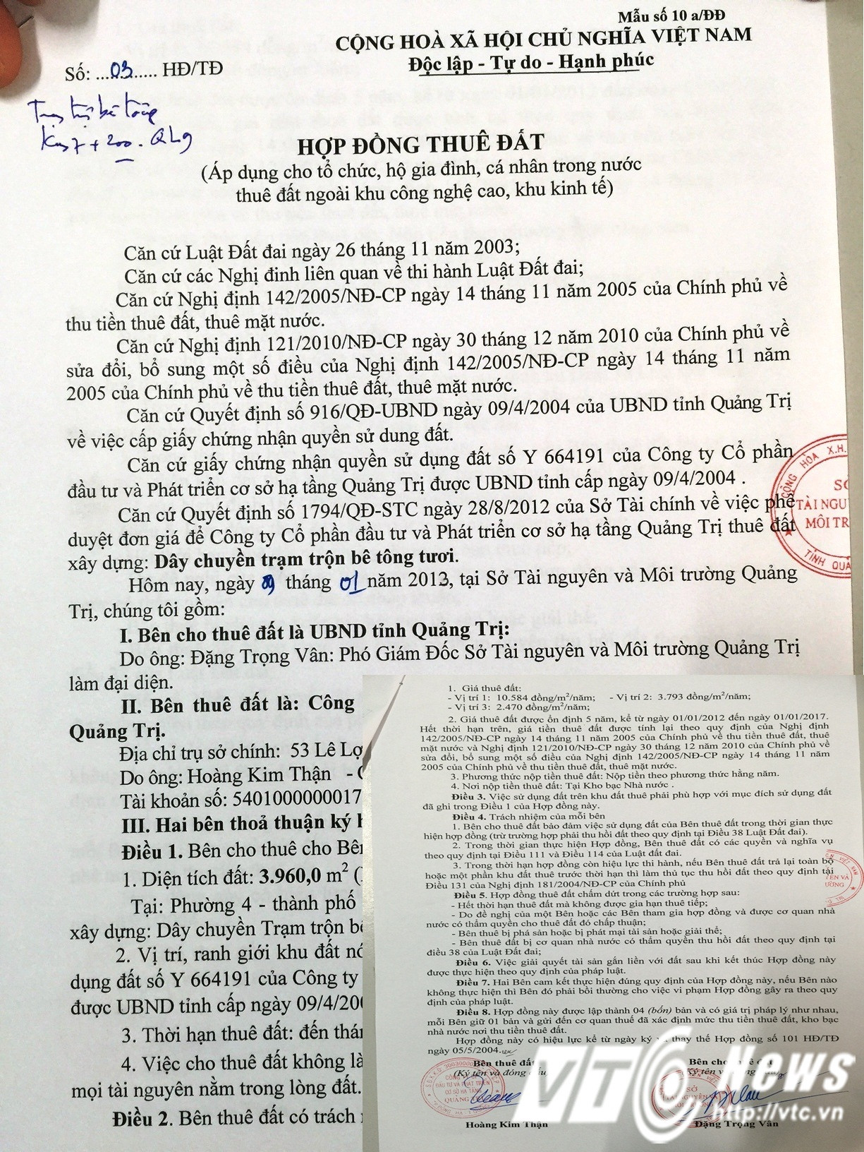 Ông Thận chỉ cung cấp được hợp đồng thuê đất mà không có giấy tờ hợp pháp liên quan đến hoạt động của trạm trộn bê tông.