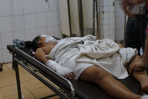 Học sinh bị thương tại bệnh viện-Ảnh:TH Học sinh bị thương tại bệnh viện-Ảnh:TH