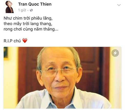 Ca sỹ Quốc Thiên chia sẻ