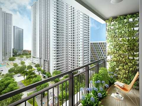 Ban công ngập tràn sắc xanh trong căn hộ Sapphire 1 Ban công ngập tràn sắc xanh trong căn hộ Sapphire 1