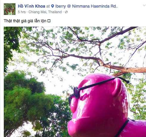 Hồ Vĩnh Khoa chia sẻ trên trang cá nhân