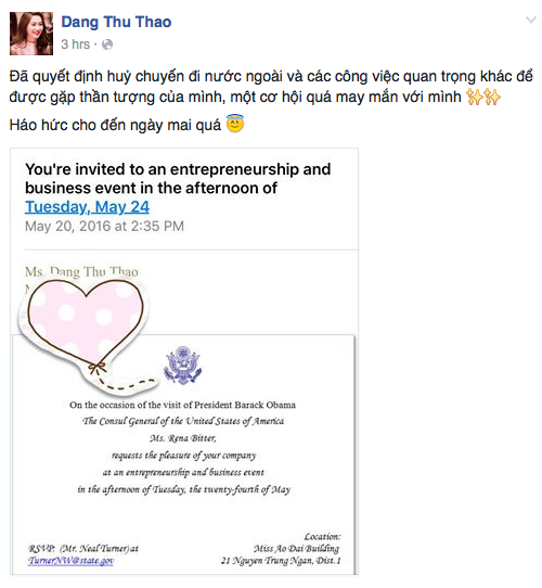 đặng thu thảo gặp ông obama