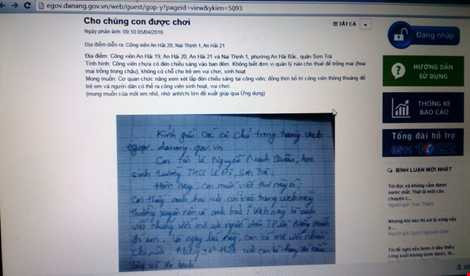 Góp ý của cậu học sinh cấp 2 đã được chính quyền Đà Nẵng xử lý ngay. Ảnh: TT