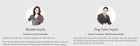 Hai chuyên gia đại diện Facebook là bà Mai Huynh và ông Tước Huỳnh Hai chuyên gia đại diện Facebook là bà Mai Huynh và ông Tước Huỳnh