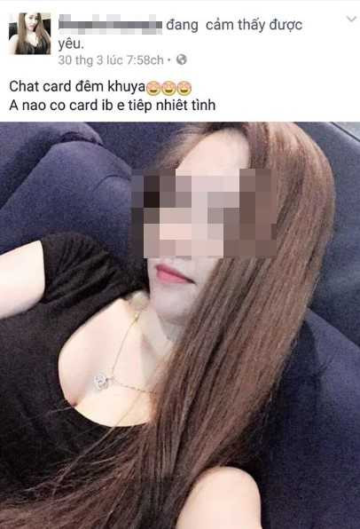 Hình ảnh một cô gái kèm theo những lời chào trên mạng. Ảnh chụp màn hình.