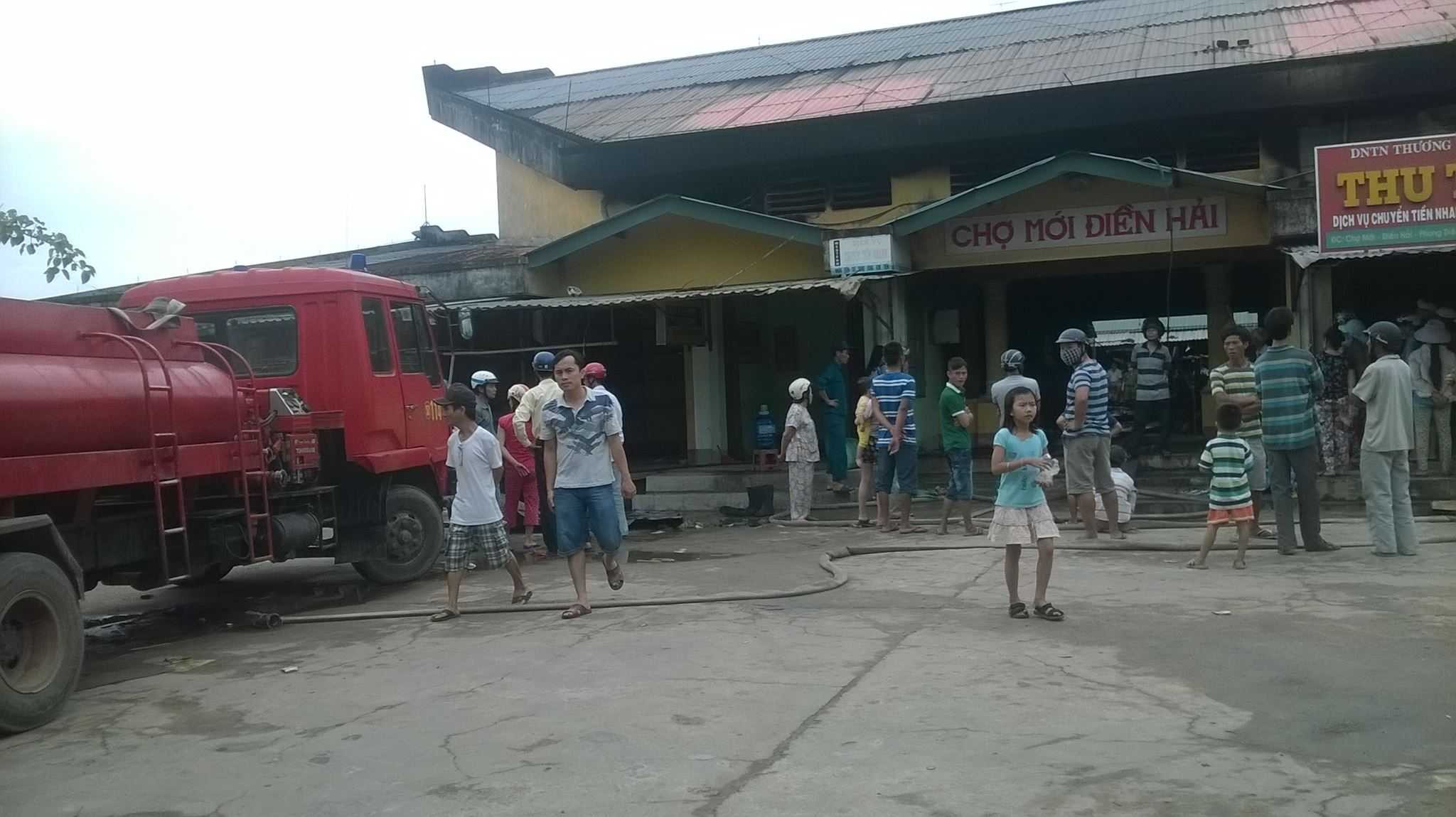 Chợ Điền Hải - nơi xảy ra vụ cháy.