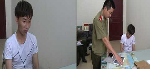 Đối tượng Bùi Đức Hải khai nhận hành vi vi phạm tại Cơ quan An ninh điều tra. (Ảnh: Duy Hưng) 