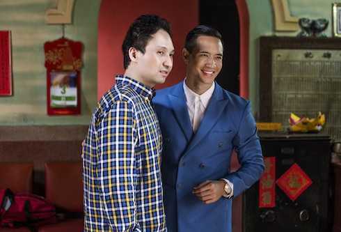 Kim Lý và tổng biên tập tạp chí Posh Myanmar - ông Austin Thein.