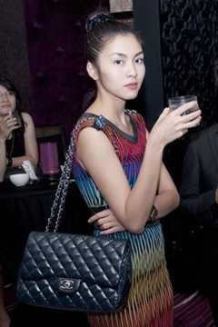 Hà Tăng rất yêu thích túi xách của Chanel. Chiếc túi này của cô có giá khoảng 110 triệu đồng. 