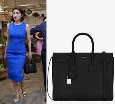 Hà Tăng đeo chiếc túi đen hiệu Saint Laurent Sac De Jour có giá khoảng 60 triệu đồng. 