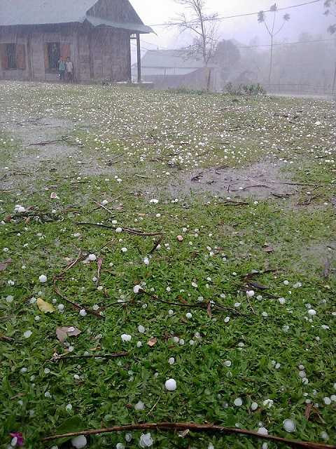 Hình ảnh mưa đá xảy ra trên địa bàn xã Mai Sơn Hình ảnh mưa đá xảy ra trên địa bàn xã Mai Sơn