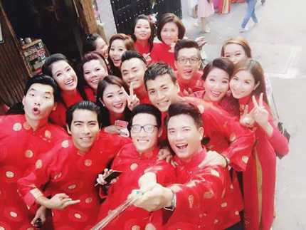 Dàn nghệ sỹ bê tráp hùng hậu trong đám cưới Lương Thế Thành