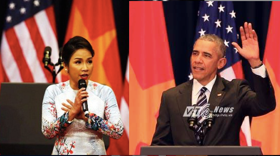 Mỹ Linh hát quốc ca trước tổng thống Obama
