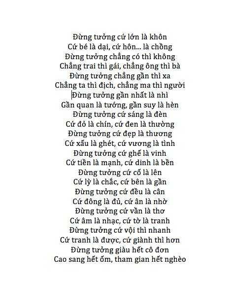 Bài thơ Đừng tưởng