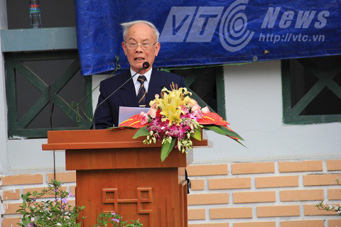 Đại tá Nguyễn Lư trong buổi lễ phát động xây dựng Nhà tưởng niệm tri ân các anh hùng liệt sỹ mặt trận Vị Xuyên