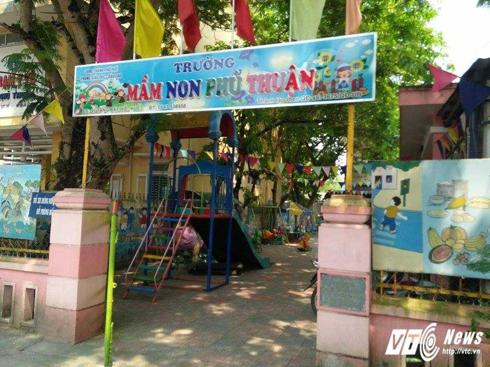 Trường Mầm non Phú Thuận (Huế) nơi cháu Minh Uyên đang theo học.