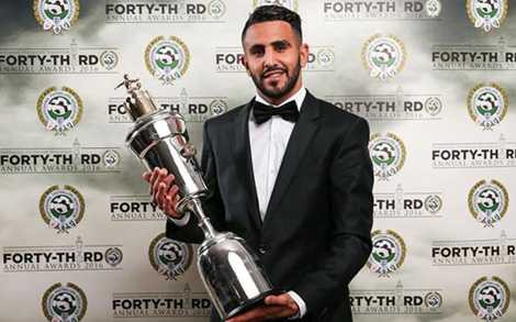Mahrez nhận danh hiệu cầu thủ xuất sắc nhất mùa giải do PFA bầu chọn Mahrez nhận danh hiệu cầu thủ xuất sắc nhất mùa giải do PFA bầu chọn