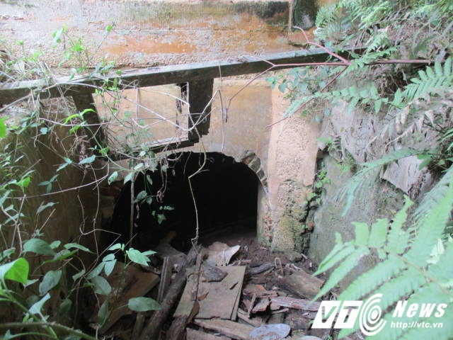 Tầng hầm đổ nát, hoang tàn.