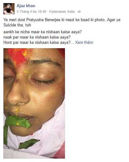 Tấm ảnh gây sốc được đăng tải trên Facebook của Ajaz Khan 