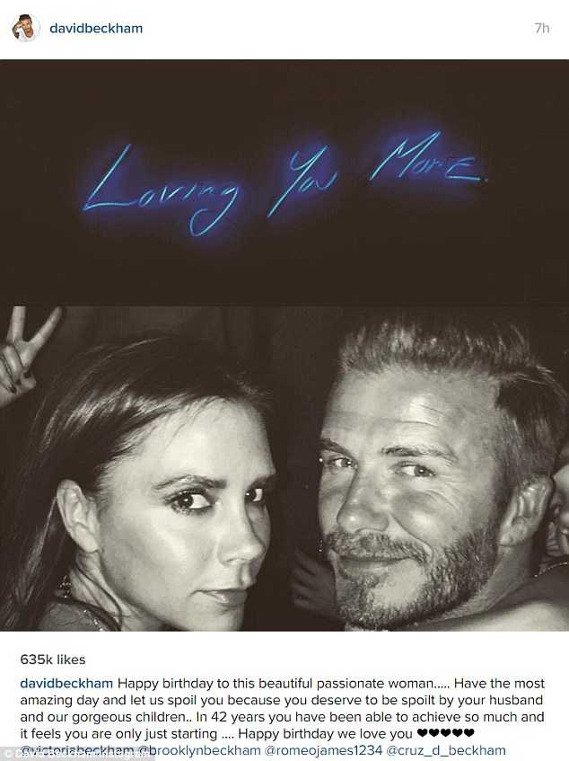 Tan chảy vì lời tình tứ của vợ chồng Victoria Beckham