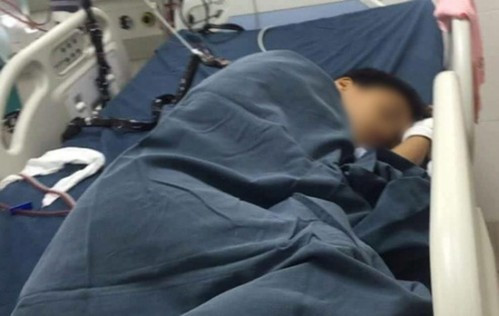 Cháu Huy điều trị tại BV Nhi. 