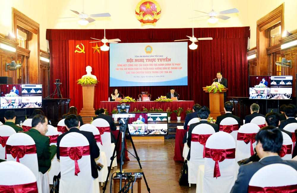 Hội nghị trực tuyến Tổng kết công tác cải cách thủ tục hành chính tư pháp tại TAND