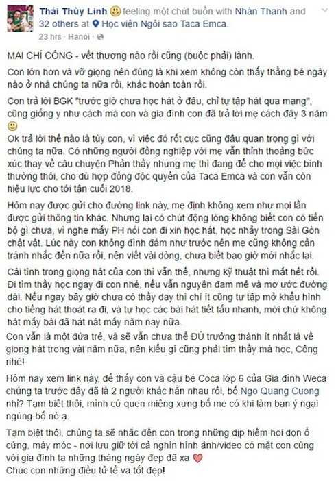 Toàn bộ chia sẻ bức xúc của Thái Thùy Linh. Ảnh: Facebook