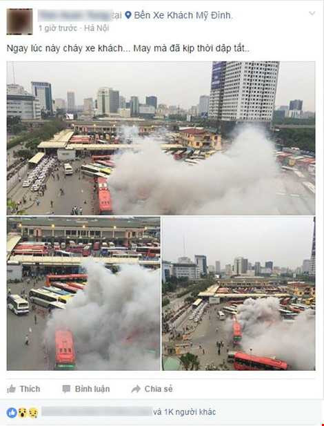 Thông <a href='https://vtcnews.vn/oto-xe-may.31.0.html' >tin xe</a> khách bốc cháy được chia sẻ trên mạng xã hội