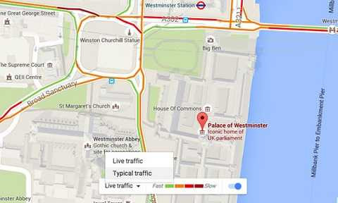 Các màu sắc khác nhau cho tuyến đường trên Google Maps.