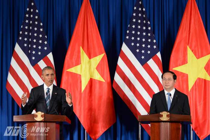 Ông Obama nói: gỡ bỏ cấm vận vũ khí là dựa trên đánh giá chung sự phát triển của quan hệ chứ không phải vì lý do nào khác - Ảnh: Tùng Đinh