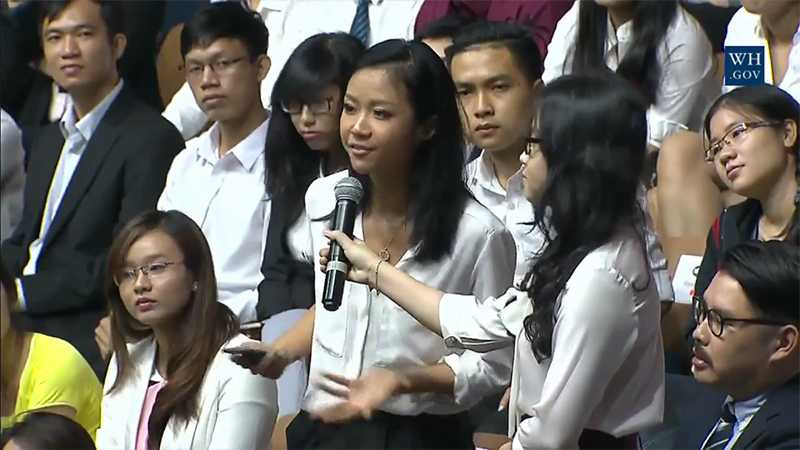 Suboi là người cuối cùng đặt câu hỏi cho Tổng thống Obama