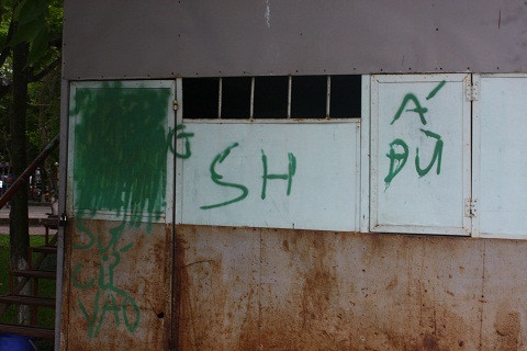 Viết, vẽ bậy lên tường.