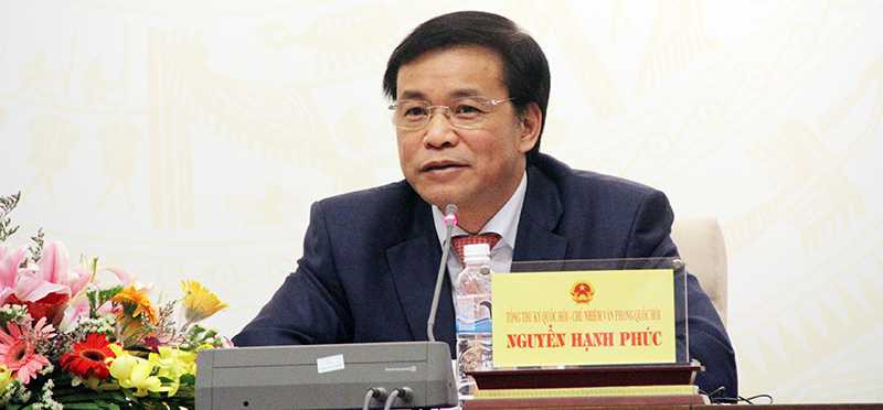 Tổng Thư ký Quốc hội Nguyễn Hạnh Phúc (Ảnh: Phạm Thịnh)