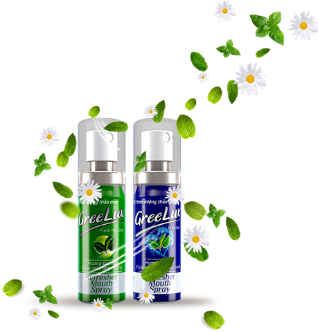 Xịt thơm miệng Greelux được bào chế từ các tinh chất thảo dược: bạc hà, trà xanh, cúc hoa, cam thảo, lô hội… Xịt thơm miệng Greelux được bào chế từ các tinh chất thảo dược: bạc hà, trà xanh, cúc hoa, cam thảo, lô hội…