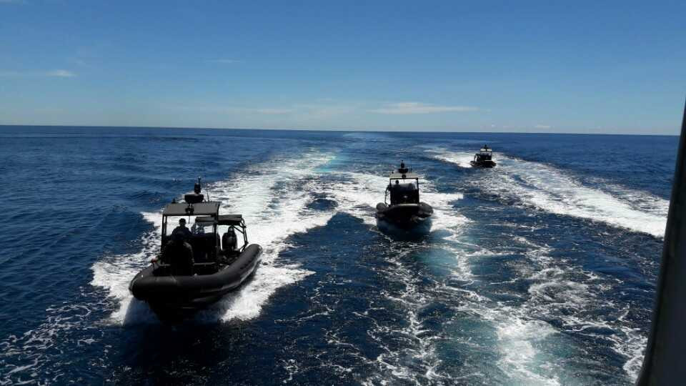 Xuồng đặc nhiệm của các đoàn tham gia diễn tập