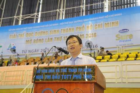 Ông Mai Thanh Việt – Giám Đốc Marketing ngành hàng sữa bột Vinamilk phát biểu tại Giải thi đấu