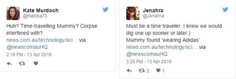 Mạng xã hội Twitter điên đảo vì xác ướp của người du hành thời gian Mạng <a href='https://vtcnews.vn/xa-hoi.2.0.html' >xã hội</a> Twitter điên đảo vì xác ướp của người du hành thời gian