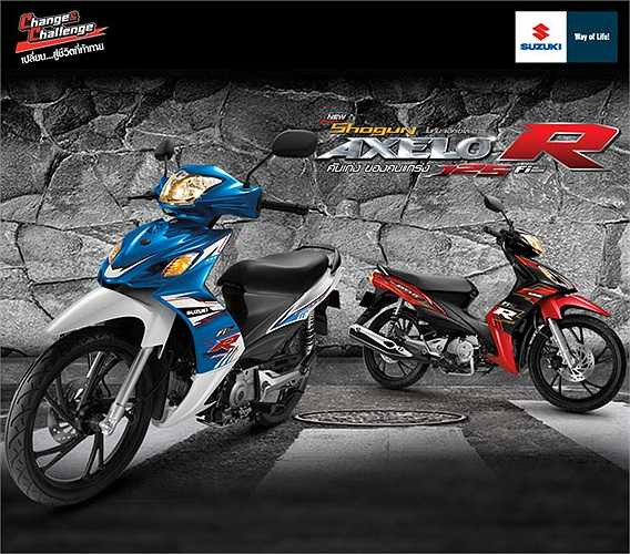 Shogun Axelo mới ra mắt tại Indonesia hồi tháng 5 vừa qua. Dù được trang bị công nghệ Fi và mạnh hơn Exciter, Shogun Axelo Fi côn tay cũng sẽ không dễ để đấu với Exciter nếu thực sự có mức giá 35 triệu đồng bởi mức giá này bị nhiều người đánh giá