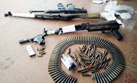 Số lượng vũ khí “khủng” Trương Ghi Ta giao nộp ở Công an Quảng Bình.