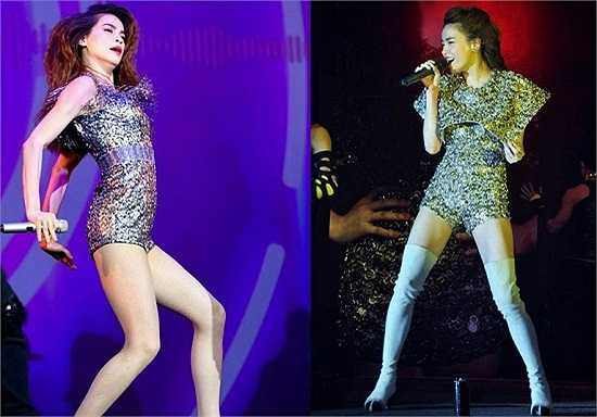 Những đôi tất lưới, tất rách... là trợ thủ đắc lực giúp Hồ Ngọc Hà phù phép cho đôi chân thêm quyến rũ.