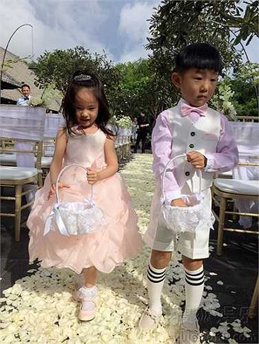 Chiếc bánh cưới được trang trí rất đẹp mắt.