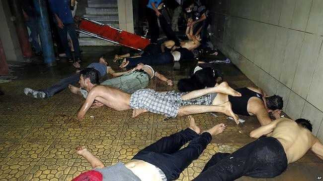 Quang cảnh sau một vụ tấn công bằng khí gas tại Syria.