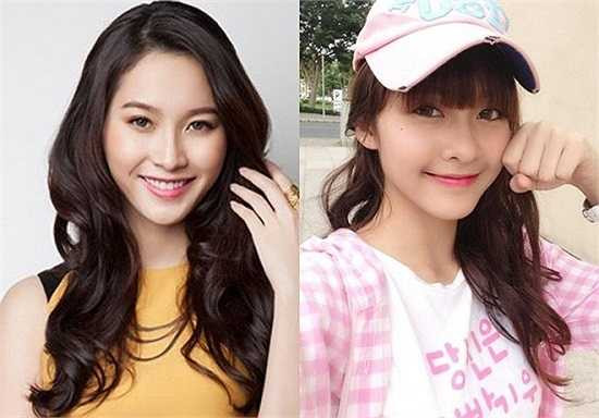 Khả Ngân giống Đặng Thu Thảo từ khuôn miệng đến nét cười tươi, sống mũi. Tuy nhiên hot girl nhìn nhanh nhẹn và trong trẻo hơn cả Hoa hậu.