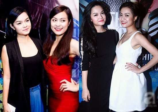 Không chỉ trực diện, nhìn ở góc nghiêng, hai người đẹp đều có vẻ rạng rỡ như nhau.