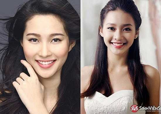 Đặc biệt khi cười, Diệp Lâm Anh và Đan Lê trông như hai chị em. Hai mỹ nhân đều sở hữu đôi mắt nhỏ biết nói và nụ cười tươi tắn.