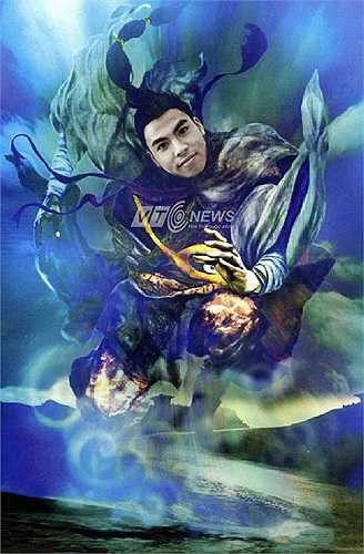 Tiền vệ cánh phải Thanh Tùng và nhân vật Địa Hạp Tinh - Hỏa Nhãn Toan Nghê Đăng Phi.