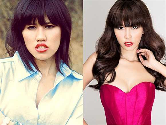 Emily Hồng Nhung có gương mặt giống hệt Hà Anh, đặc biệt là đôi môi đầy gợi cảm.